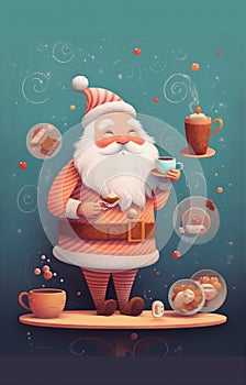 man holiday santa decoration claus home cute christmas male merry mug. Generative AI.