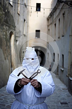 Man in holy week procession