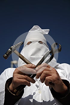 Man in holy week procession
