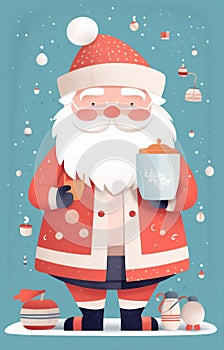 man home christmas santa male holiday merry mug claus cute joyful. Generative AI.