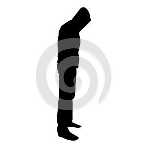 Man in the hood concept danger silhouette side view icon black color illustration