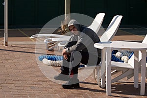 Man with hooded top