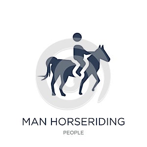Man Horseriding icon. Trendy flat vector Man Horseriding icon on