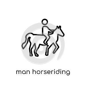 Man Horseriding icon. Trendy modern flat linear vector Man Horse