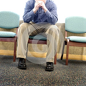 Man in Hospital Waiting Room photo