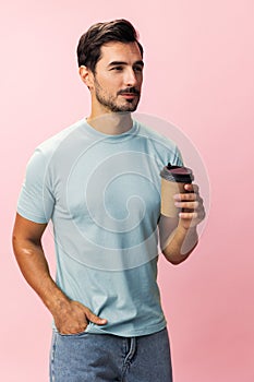 Man hot tea paper studio hipster cup drink t-shirt energy coffee mug