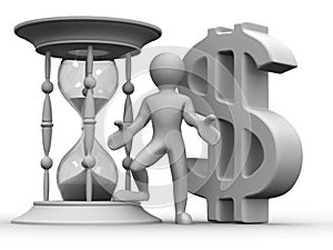 Man with hourglass and dollar