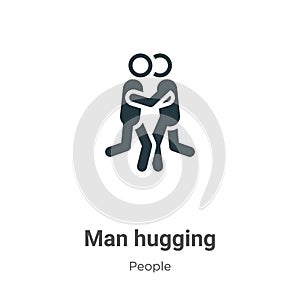 Man hugging vector icon on white background. Flat vector man hugging icon symbol sign from modern people collection for mobile