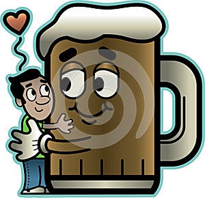 Man Hugs Beer