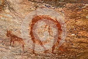 Hombre caza. prehistórico cueva arte 