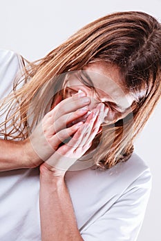 Man with hygienic tissue