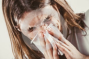 Man with hygienic tissue