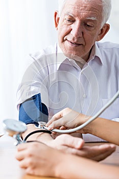 Man with hypertension and regular control