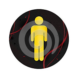 Man icon elegant black round button