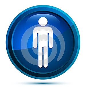 Man icon elegant blue round button illustration