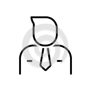 Black line icon for Man, bloke and menfolk