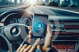 Man ignoring safety, consulting and texting cell phone while driving