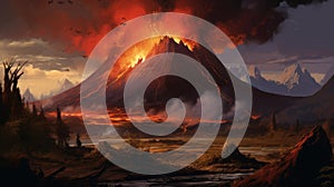 Enchanting Realms: A Majestic Volcano Ready For Harvest photo