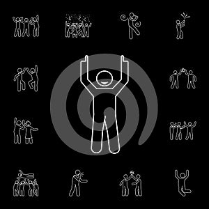 a man with indexed fingers icon. Detailed set of people celebration icons. Premium graphic design. One of the collection icons for