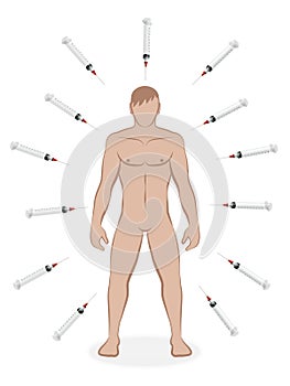 Man Injections Vaccines Immunizations Male Body