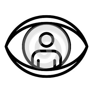The man inside the eye icon, outline style