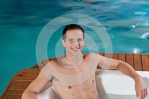 Man inside a jacuzzi