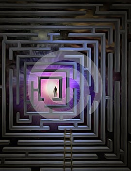 Man inside the maze