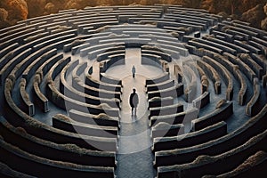man inside maze