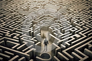 man inside maze