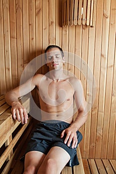 Man inside sauna