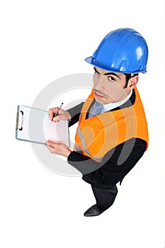 Man inspecting a premises