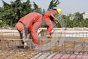 Man Installing Rebar - Horizontal