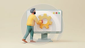 Man Installing Software Updates