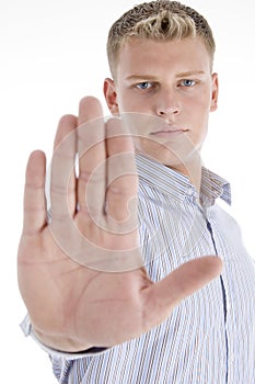 Man instructing to stop