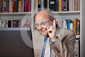 Man instructing via internet