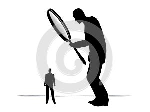 Man Investigating With Magnifying Glass photo