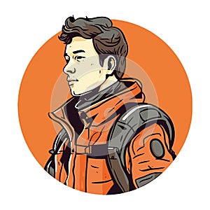 man with jacket and backpack