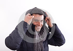 Man in jacket with hood