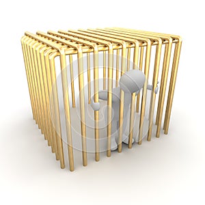 Man jailed in golden cage photo