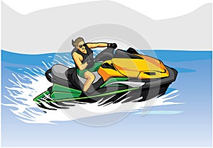 Man on jet Ski