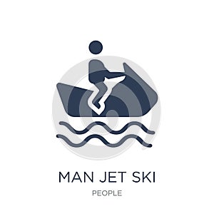 man Jet ski icon. Trendy flat vector man Jet ski icon on white b