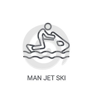 man Jet ski icon. Trendy man Jet ski logo concept on white backg