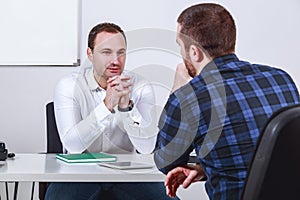 Man in job interview photo