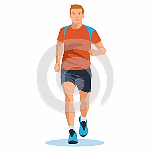 Man jogging in the morning. A person is engaged in fitness