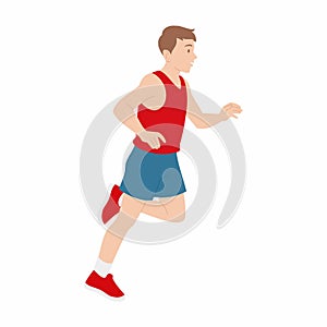 Man jogging in the morning. Running man. Vector image