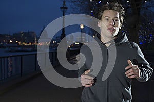 Man Jogging At Night