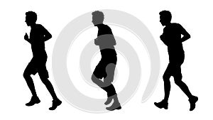 Man jogging silhouettes set 1