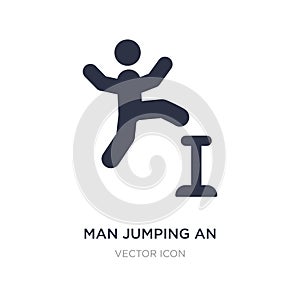 man jumping an obstacle icon on white background. Simple element illustration from Sports concept