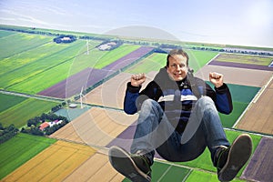 Man jumping out of plane