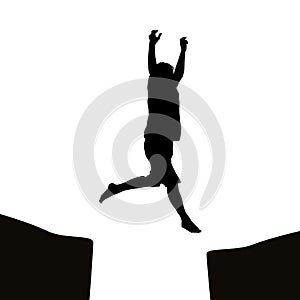 Man jumping over a gap